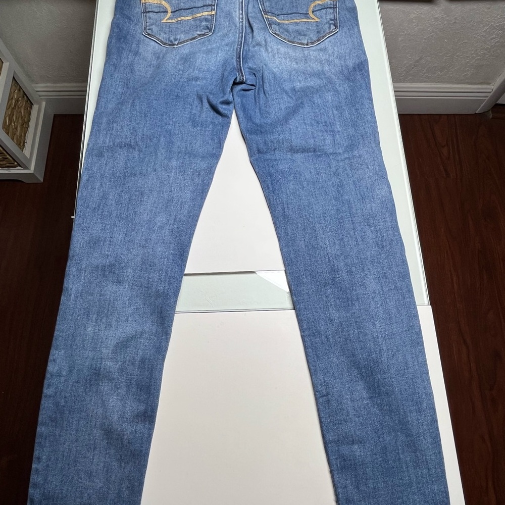 American Eagle Outfitters Ripped Blue Skinny Jeans - Picture 7 of 7